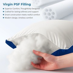 Gusseted Pillow Set of 2 Bed Pillows Neck Support Side & Back Sleepers Pillows