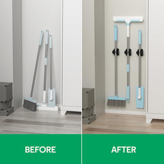 5 Pack Broom Holder Wall Mount Mop Grippers No Drilling Self Adhesive Anti-Slip