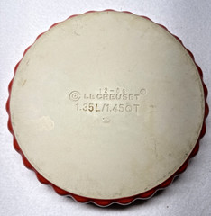 Le Creuset Volcanic Flame Stoneware Fluted Tart Quiche Pie Dish 10 Inch France