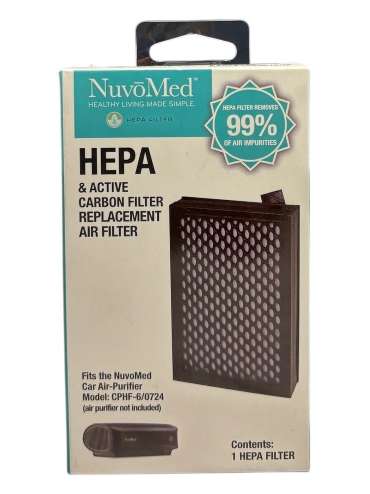 Nuvo Med HEPA Filter CAF-12/0807 Fits CPHF-6/0724 Car Air Purifier Carbon Rplmnt