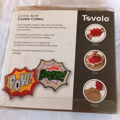 Tovolo Cookie Cutters 6 Comic Burst Splat Bam Zonk Wham Pow Boom New