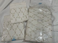 NWT Vietnam 3pc Full Duvet Set 100% Cotton White Embroidery 78”x78”