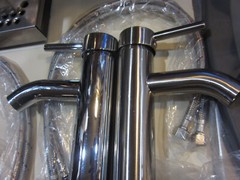 Brushed Nickel and Chrome Bathroom Faucets Unused, 2 Faucets