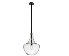 Everly 19.75 in. 1-Light Olde Bronze Kitchen Bell Pendant Hanging Light