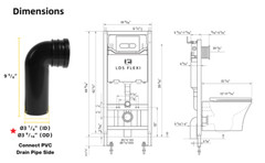 Los Flexi In-Wall Toilet Tank Carrier, 0.8/1.6GPF Dual Flush with Flush Plate