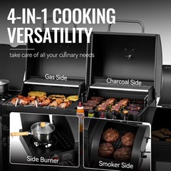 Royal Gourmet 2-Burner Gas and Charcoal Combo Grill