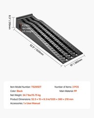 Car Ramps, 2 PCS 13000 lbs GVW Capacity, 6.3 in Lift Height, Portable High Profi