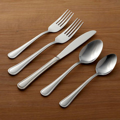 Oneida Tress Everyday 50 Piece Flatware Set, Dishwasher Safe, 5.40 LB, Metallic