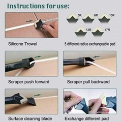 5 in 1 Silicone Sealant Remover Tool Kit Set Scraper Caulking Mould Removal US