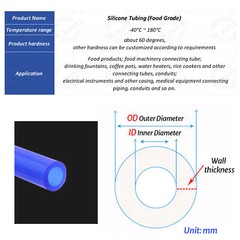 Food Grade High Temp Silicone Tube Flexible Rubber Pipe Various Colors & Sizes