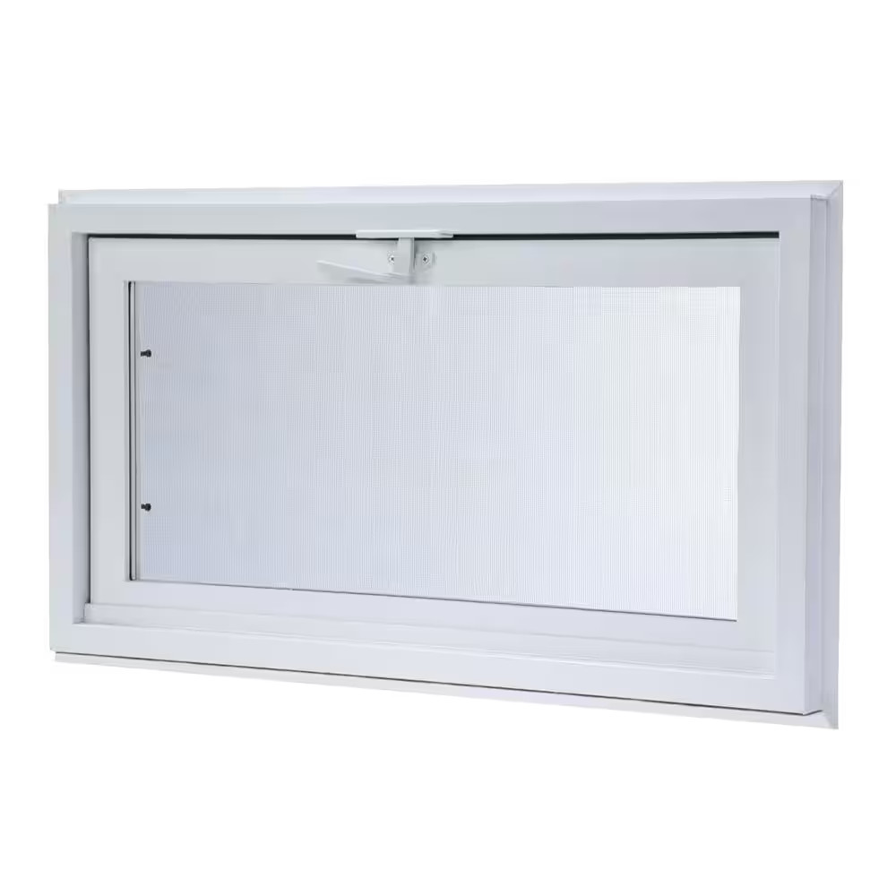 32.25 In. X 24.25 In. White Double-Pane Insulated Glass Hinged Vinyl Hopper Insw