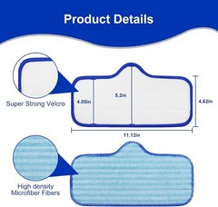 Machine Washable Microfiber Replacement Pads for Dupray Steam Cleaners – 3 Pack