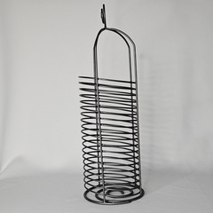 18 Disc Round Wire CD Storage Tower 18.5″ Gray Metal Rack Unique Desktop Holder