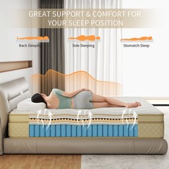 12″ 14″ Hybrid Mattress Gel Memory Foam Springs Twin Full Queen King In A Box
