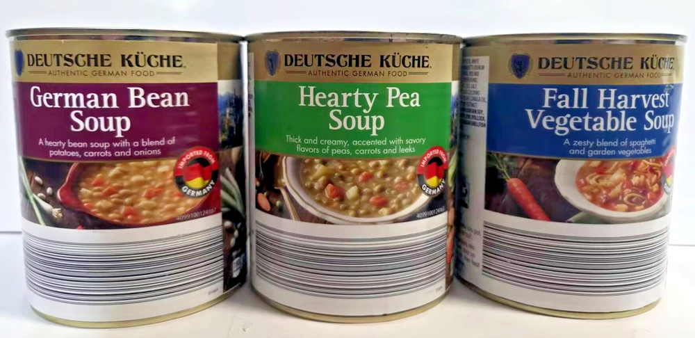 Deutsche Kuche Soup: German Bean Hearty Pea Fall Harvest Vegetable 28oz (3 Cans)