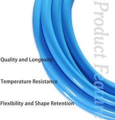 Pneumatic Tubing Blue Polyurethane PU Air Hose Pipe Tube Kit 6mm x 10M,