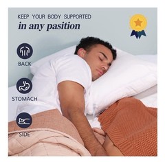 Nuzzle Cooling Adjustable Pillow for Side Sleepers, Luxury King Size Set of 2
