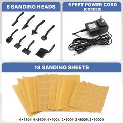 SHALL Mini Pen Sander, 12V Electric Reciprocating Sander with 4 Adjustable Speed