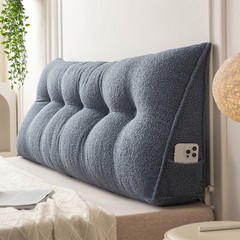 Twin/Queen/King Teddy Fleece Wedge Headboard Pillow w/ High Resilience Filling
