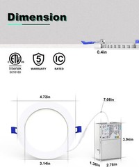 4 Inch 5CCT LED Recessed Ceiling Dimmable Light with Junction Box 2700K-5000K