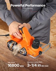 VEVOR Electric Hand Planer 3-1/4-Inch Corded Power Planer Woodworking 16800 RPM