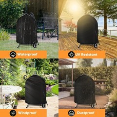 Grill Cover for Weber 22 Inch Charcoal Kettle- Heavy Duty Waterproof BBQ Cover