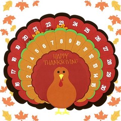 Thanksgiving Advent Countdown Calendar 30 Inch Fall Turkey Wall Decor 30 Days…