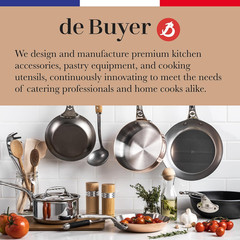 De Buyer Blue Carbon Steel Crepe & Tortilla Pan – 9.5” Diameter, 7.75” Cooking S