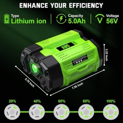 Upgraded 10Ah 7.5 Lithium-ion Battery For EGO 56V 56 Volt BA5600T BA4200 BA2800