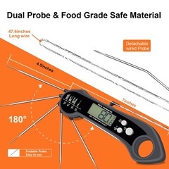 Digital Meat Thermometer with Attachable, oven safe, extension probe