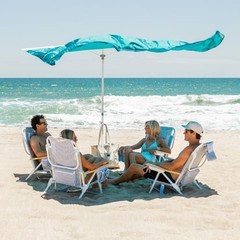 Beach Umbrella Windproof UPF 50+ 96 Inch Square Shade Quick Setup
