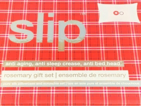 NIB Slip Pure Silk Pillowcase & Scrunchie 3pc Set Rosemary Anti Aging Standard