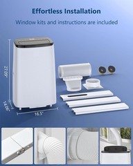 14000 BTU Portable Air Conditioner 3 in-1 AC Unit Cools 750 Sq. Ft Quiet Remote