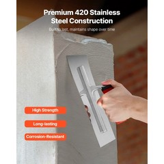 Tile Tools Stainless Steel Flat Finishing Trowel 10.9×4.4in Concrete