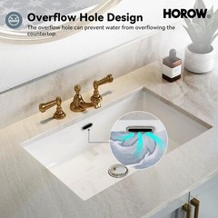 Durable Rectrangle Undermount Ceramic Lavatory Vanity Bathroom Sink White