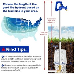 3.25FT Frost Proof Yard Hydrant,Freezeless Frost Free Outdoor Water Hydrant
