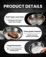 Titanium Pan Frying Pans for Cooking Non Stick with Lid 11.81in Upgraded