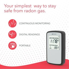 Airthings Corentium 223 Radon Detector Home Digital Monitor Portable AA Battery