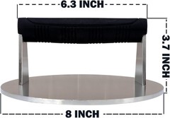 Stainless Steel Burger Smasher 3.25 LB 8 Inch Steak Weight for Smash Burgers