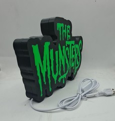 The Munsters LED Light-Up Sign 3D Printed Glow 60s TV Horror Nostalgia