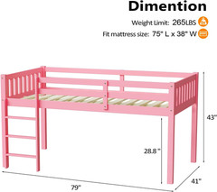 Princess Bed for Adults Kids & Young Teens No Box Spring Required Wood Slat