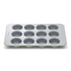 Pan 12 Cup Non Stick Ceramic Naturally Slick Sage Caraway Muffin PTFE