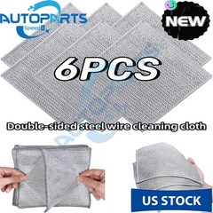 6 Pack Steel Wool Dishwashing Pads Multipurpose Mesh Dish Cloths Stainless Steel