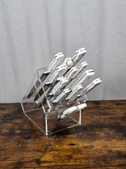 WUSTHOF CLASSIC White-Handle 13 Piece Set with *SUPER RARE* Clear Acrylic Block!
