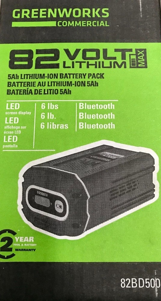 Greenworks 82V 5Ah Battery W/Bluetooth and Digital 82BD500 – NEW