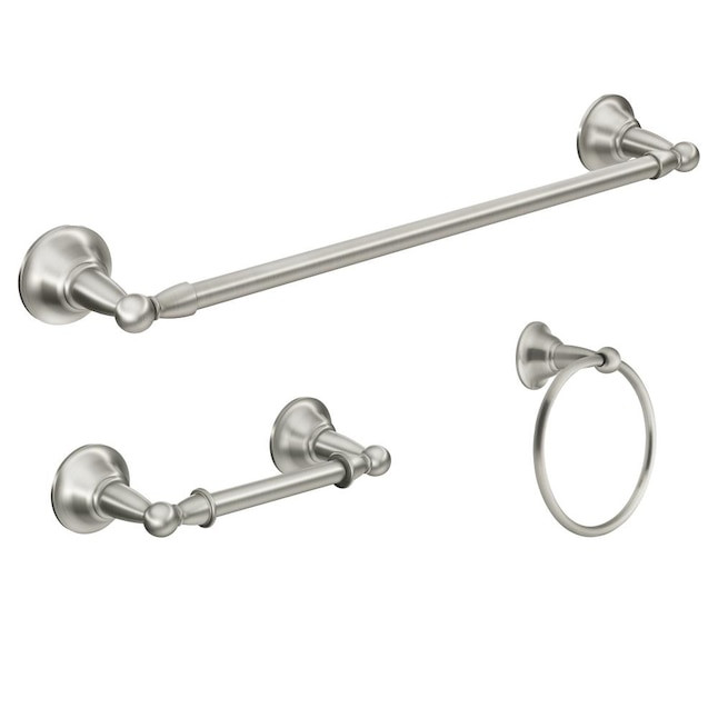 Moen Sage DN6893 3-Piece Bathroom Set Towel Bar Towel Ring TP brushed nickel