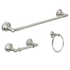 Moen Sage DN6893 3-Piece Bathroom Set Towel Bar Towel Ring TP brushed nickel