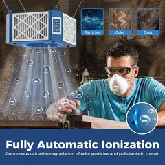 AlorAir 360° Intake Air Filtration System 1350CFM Ionizer Shop Dust Collector