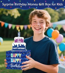 Birthday Money Pull Box Cash Gift Surprise DIY Money Holder with Happy birthday