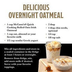 McCann’s Irish Oatmeal, Quick Cooking Rolled 16 Ounce (Pack of 1), Original